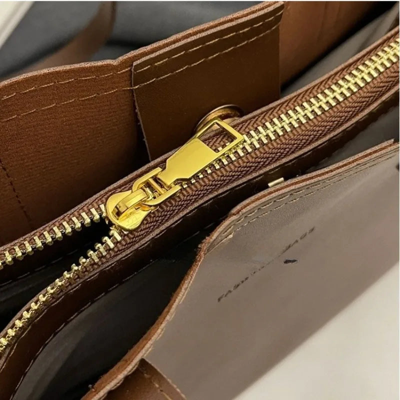 Luxe PU Leather Shoulder Bag — Large Capacity