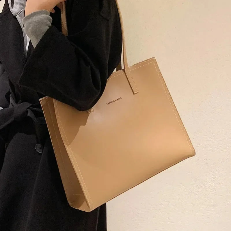 Luxe PU Leather Shoulder Bag — Large Capacity
