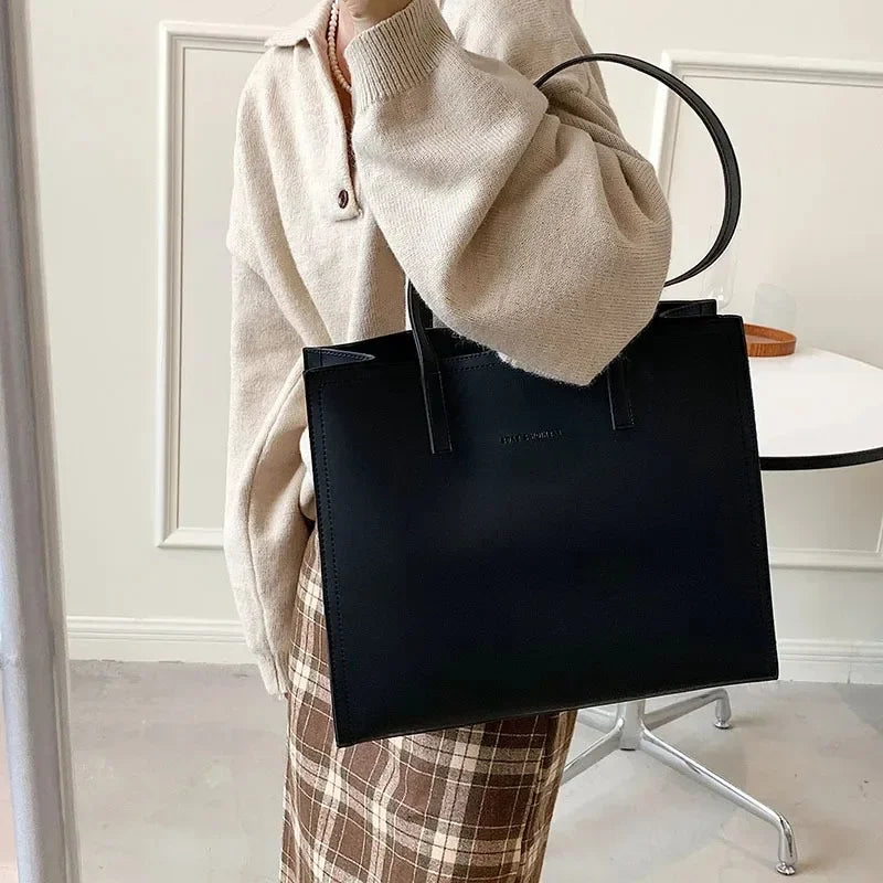 Luxe PU Leather Shoulder Bag — Large Capacity