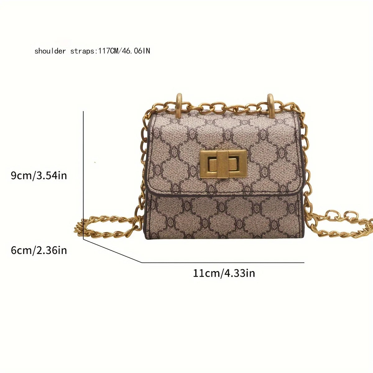 Mini Baguette Crossbody Bag – Geometric PU Leather Purse
